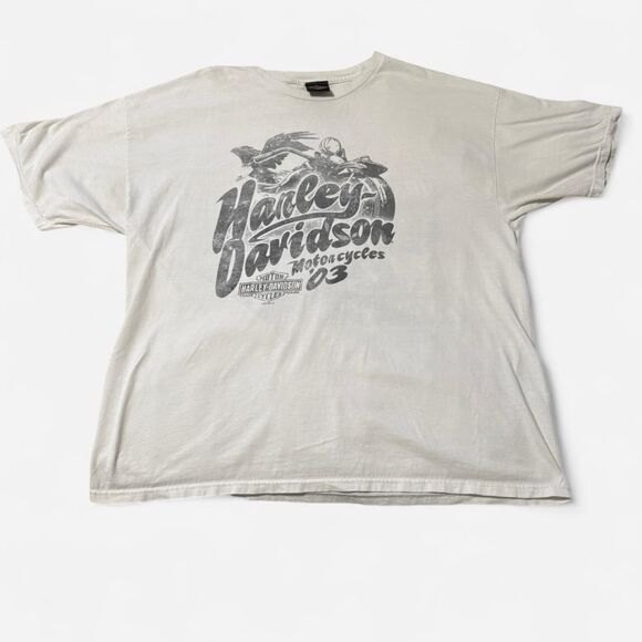 Harley-davidson Men's White and Cream T-shirt - Picture 2 of 4